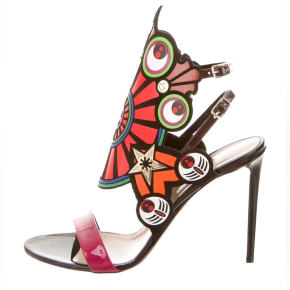 Nicholas Kirkwood Bohemian Pop Art Runway Multi Heels Stilettos Shoes 37 l 7 - Picture 1 of 11